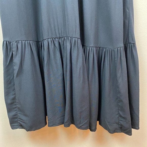 Eloquii Dress 18 Black Shift Tunic Puff Sleeve Lightweight Tie Back Plus New NWT - Picture 4 of 11